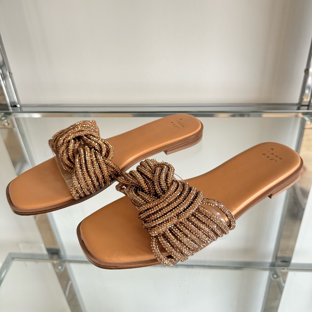 a new day Beaded Brown Sandals